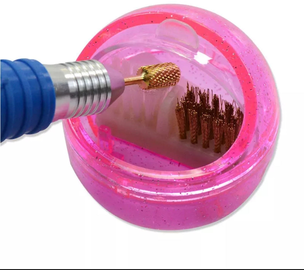 Professional Nail Drill Bit Brush Plastic & Copper Wire Clean Brushes Manicure Nail Art Accessories Nail Drill Dust Cleaner Box