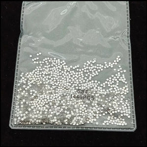 1440pcs Flatback Nail Crystals Rhinestones for Nails 3D Nail Art Decorations SS4 DIY Glass Gems Stones Clear silver