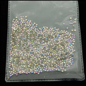 1440pcs Flatback Nail Crystals Rhinestones for Nails 3D Nail Art Decorations SS6 DIY Glass Gems Stones AB Tornasol