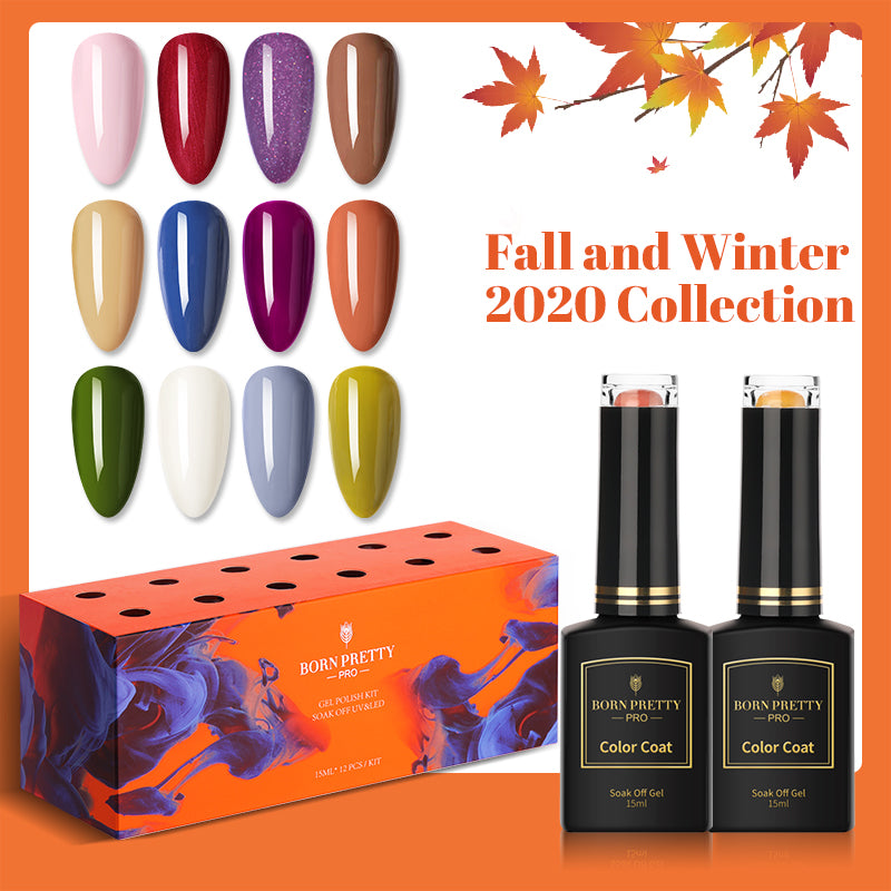 BORN PRETTY Pro 12 Pcs/Set 15ml Gel Nail Polish Fall Winter Collection Soak Off Gel Nail Art