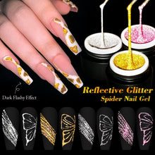 Cargar imagen en el visor de la galería, BORN PRETTY 5g Reflective Glitter Spider Nail Gel Nail Art Sparkling Effect Silver
