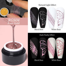 Cargar imagen en el visor de la galería, BORN PRETTY 5g Reflective Glitter Spider Nail Gel Nail Art Sparkling Effect Rose Gold
