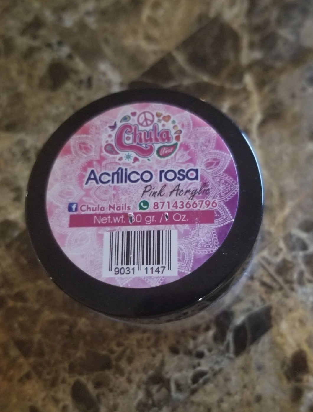 Chula Nails Acrilico rosa 2oz