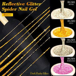 BORN PRETTY 5g Reflective Glitter Spider Nail Gel Nail Art Sparkling Effect Rose Gold