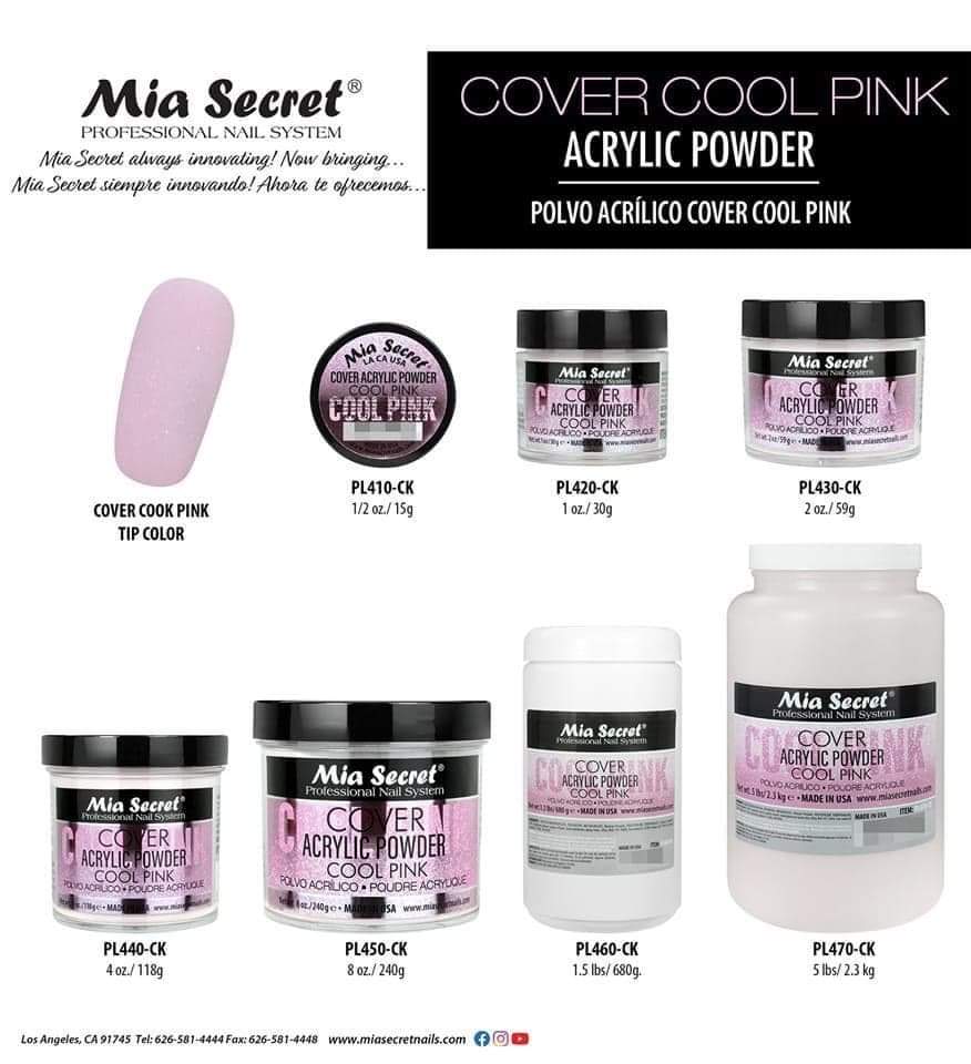 Mia Secret Cover Cool Pink acrylic powder