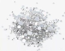 Cargar imagen en el visor de la galería, Silver- Crystal AB Rhinestones 3D Flat-back Glass Nail Art Decoration
